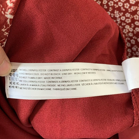 En Saison Metallic Floral Mini Dress‎ Size Medium Bohemian Ruffle Printed - Picture 9 of 10